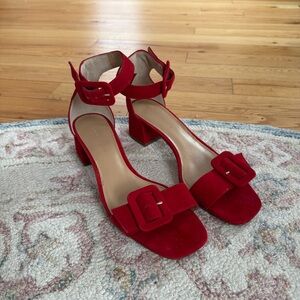Banana Republic Red Block Heel Sandals